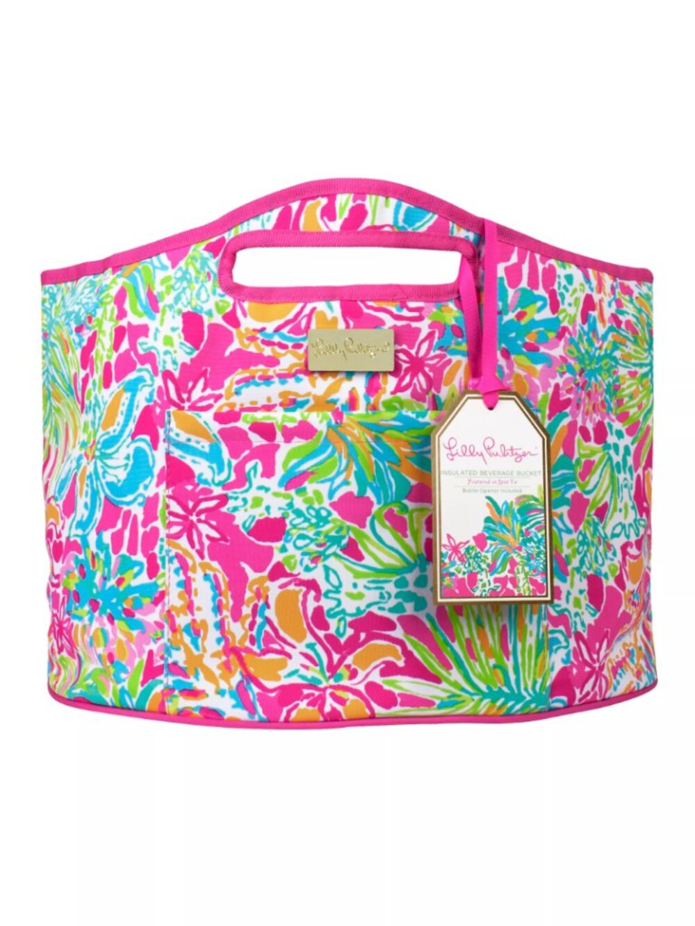 Lilly Pulitzer Insulated Beverage Pink Blue Green Orange Tote Bag Cooler Bucket